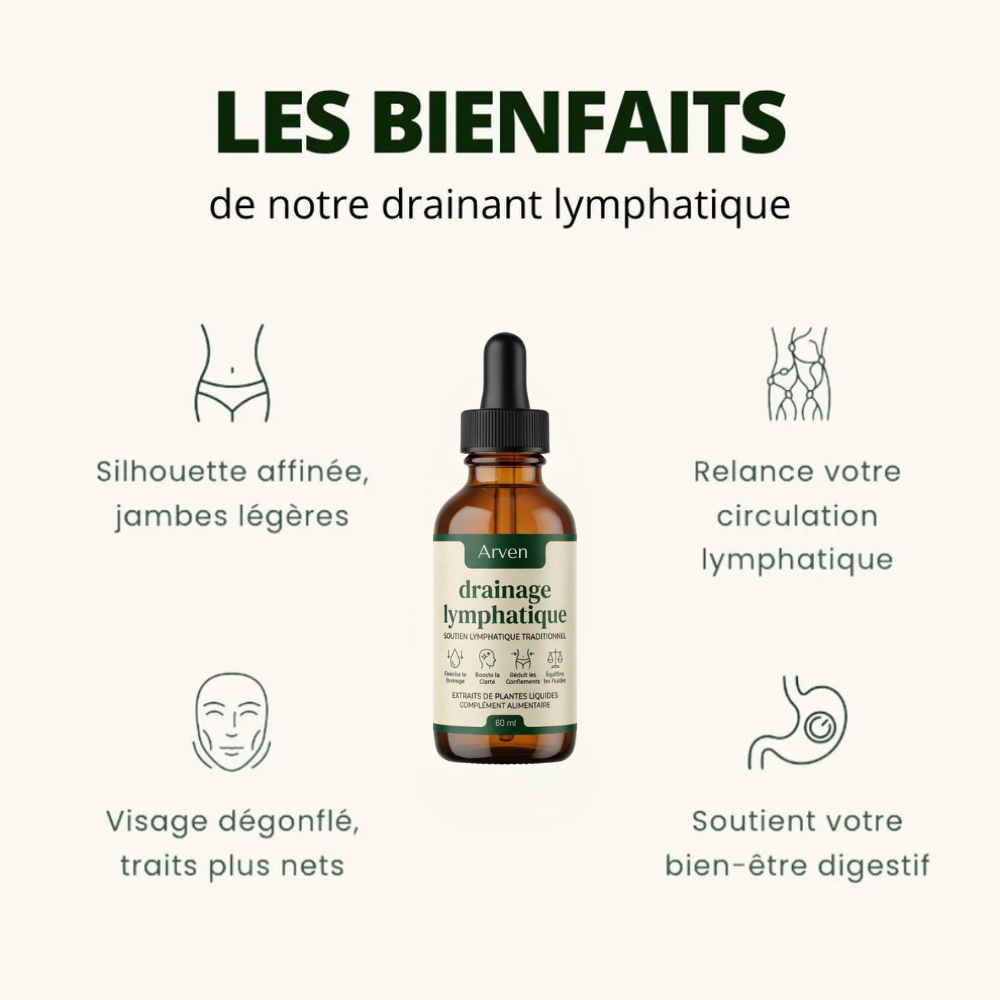 Gouttes lymphatiques Arven : Contre la rétention d'eau : visage, ventre, jambes