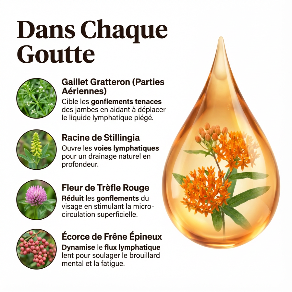 Gouttes lymphatiques Arven : Contre la rétention d'eau : visage, ventre, jambes